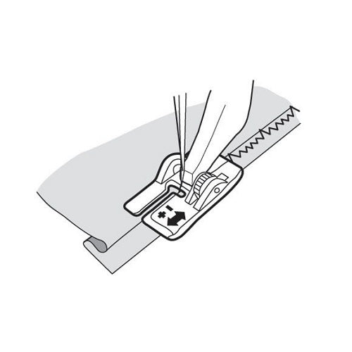 illustration 2 of using the Husqvarna Viking Adjustable Blind Hem Foot
