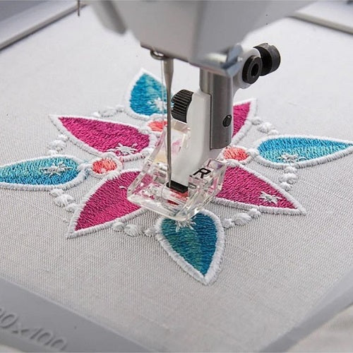 embroidering with The Husqvarna Viking Embroidery/Darning Foot "R"