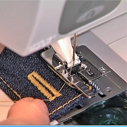 manual buttonhole sewn with the Husqvarna Viking Buttonhole Foot "C"