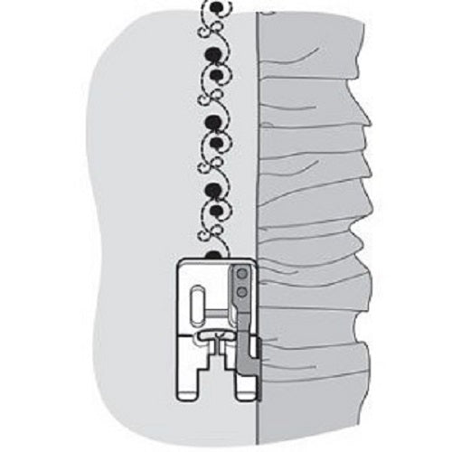decorative sewing with the Husqvarna Viking Clear B Edge Stitching Foot