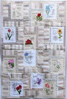 BOTANICAL GARDEN Floral Embroidered Wall Hanging