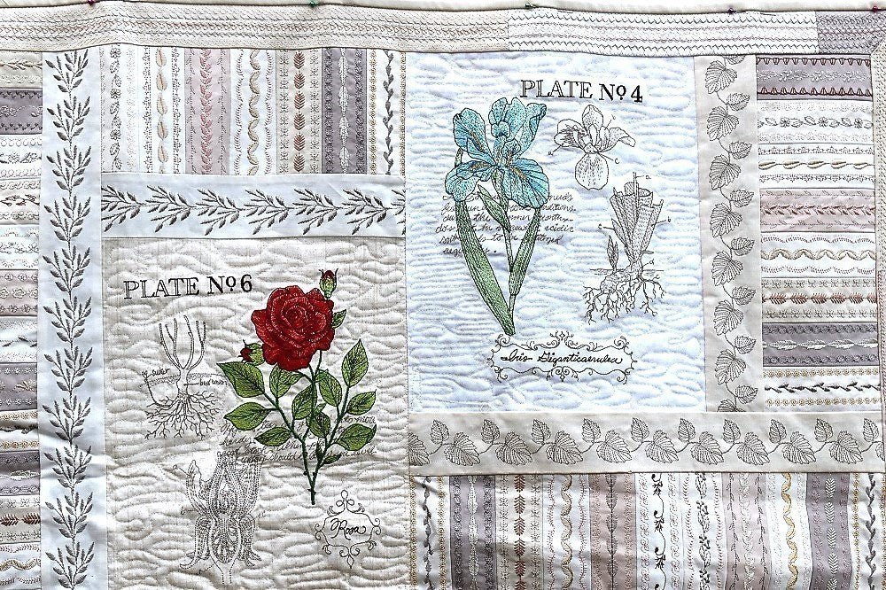 BOTANICAL GARDEN Floral Embroidered Wall Hanging