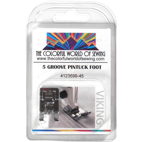 5 groove Husqvarna Viking Pintuck Foot packaged