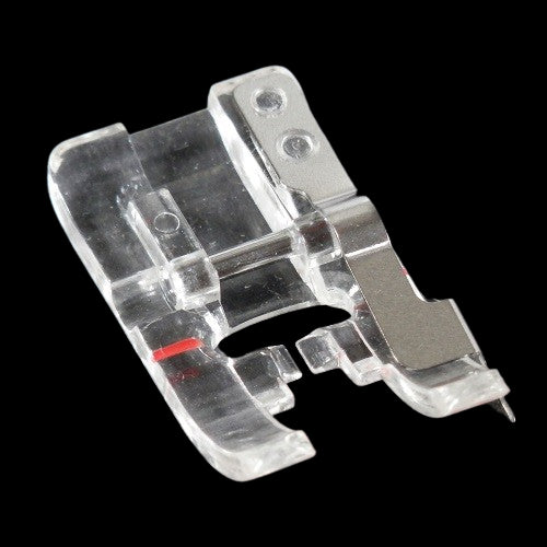 close up of Husqvarna Viking Clear B Edge Stitching Foot