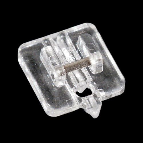 close up of The Husqvarna Viking Clear Invisible Zipper Foot