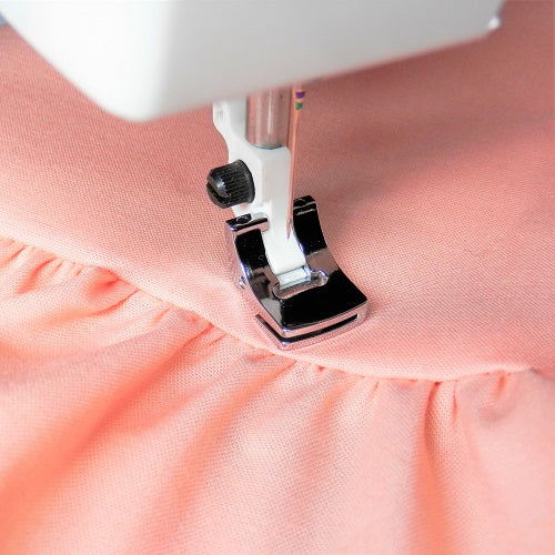 gathering to a plat fabric piece with the Husqvarna Viking Gathering Foot