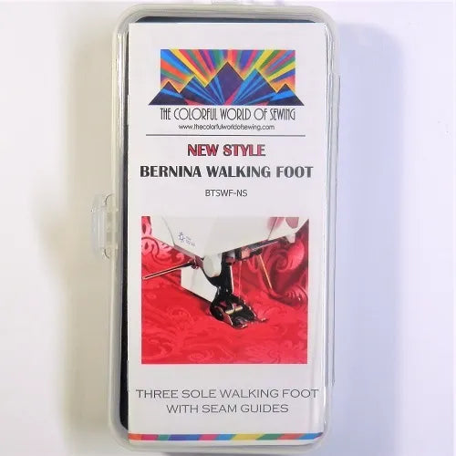 Three Sole Walking Foot With Seam Guide for Bernina "New Style" packaged