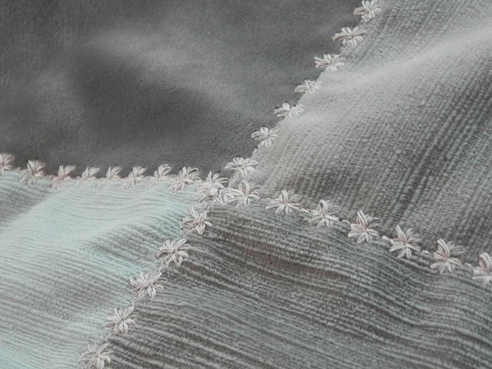 GRAY VELVET Home Decorator Throw with Tassel Trim