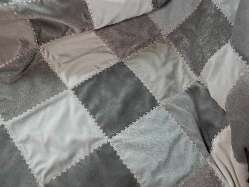 GRAY VELVET Home Decorator Throw with Tassel Trim