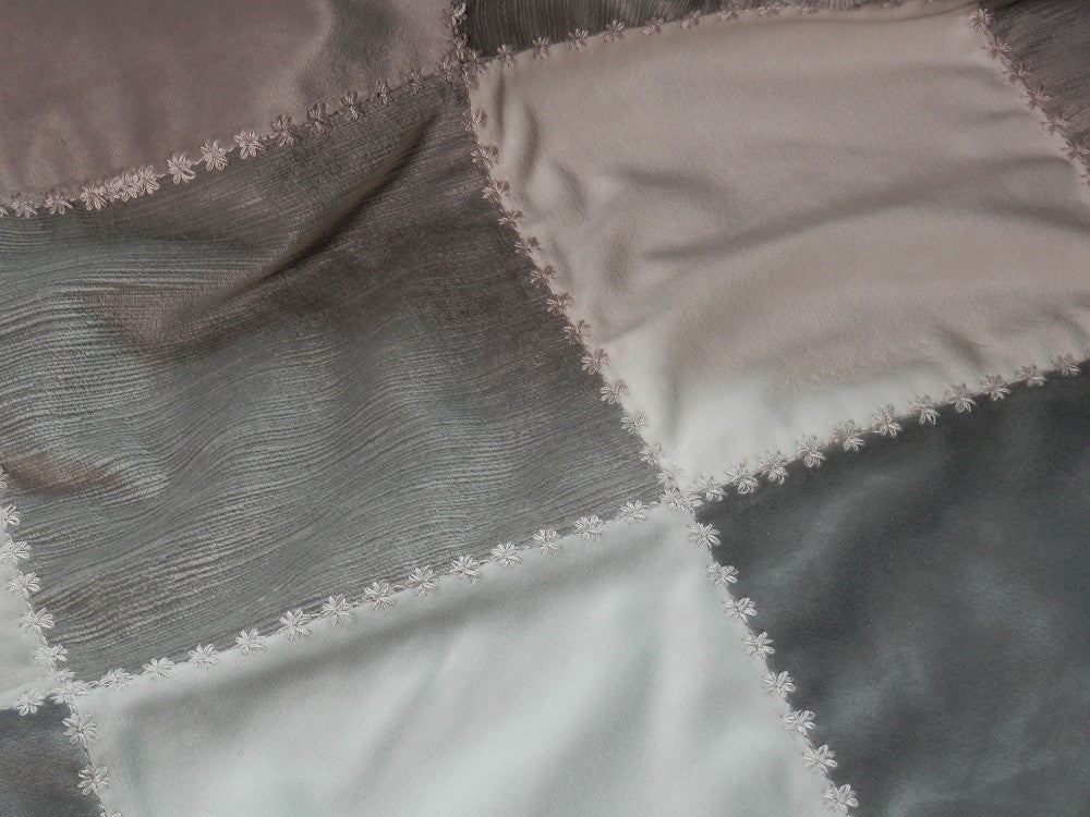 GRAY VELVET Home Decorator Throw with Tassel Trim