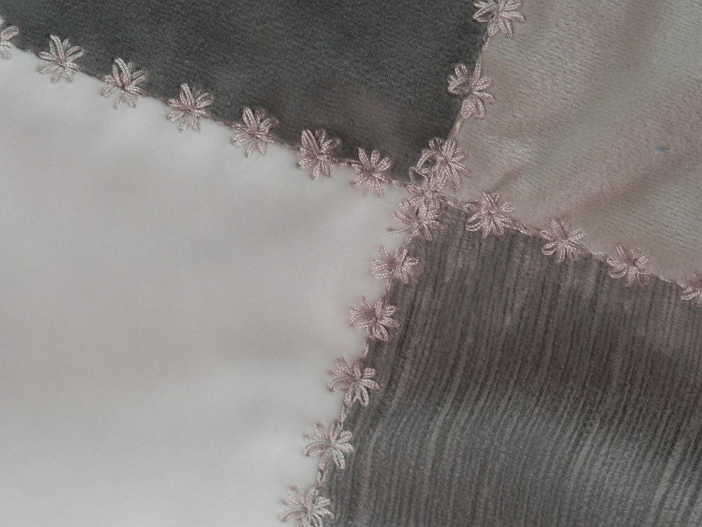 GRAY VELVET Home Decorator Throw with Tassel Trim