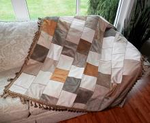 BROWN VELVET Home Decorator Throw with Tassel Trim