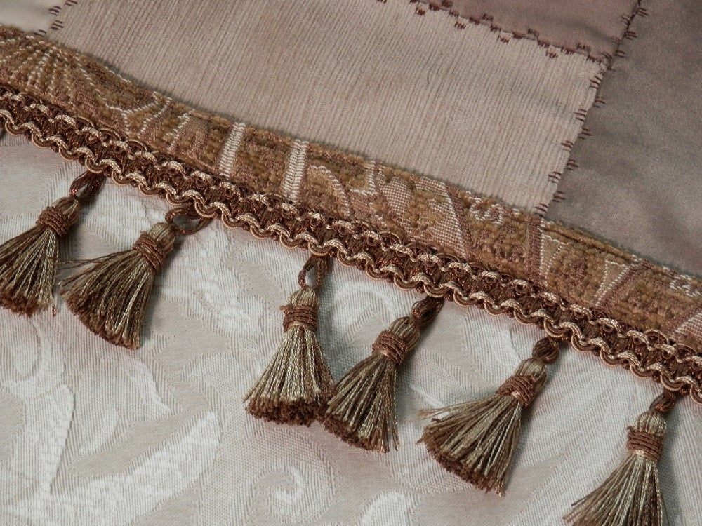 BROWN VELVET Home Decorator Throw with Tassel Trim