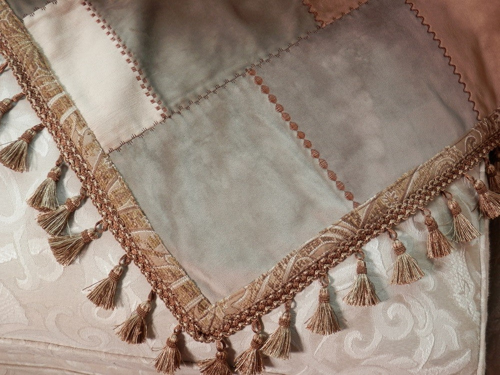 BROWN VELVET Home Decorator Throw with Tassel Trim