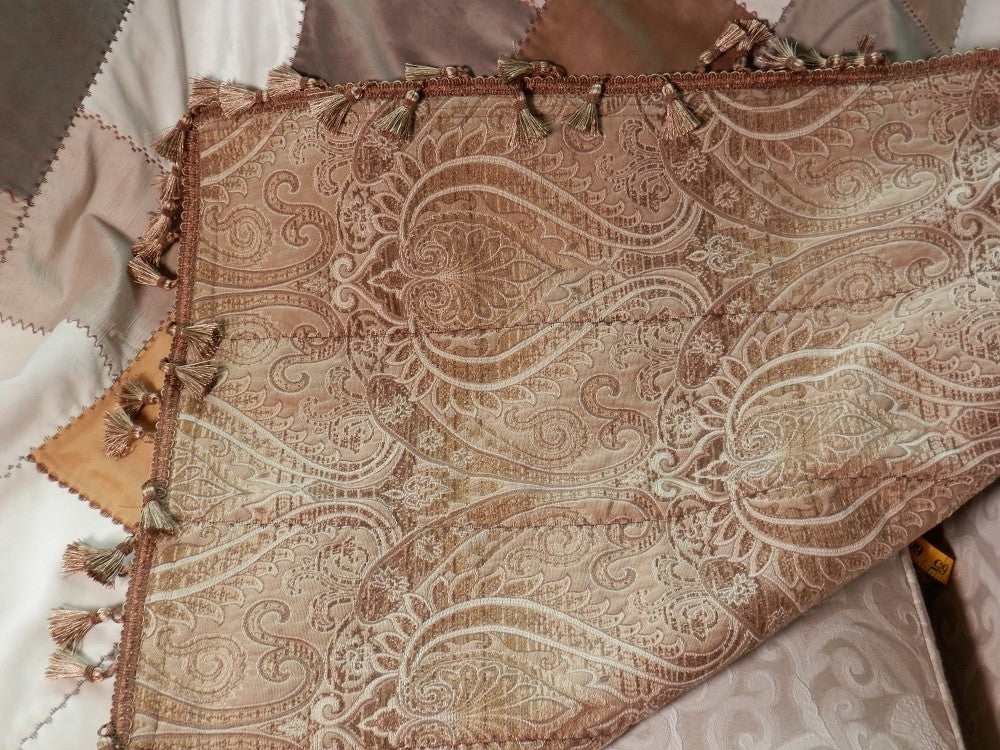 BROWN VELVET Home Decorator Throw with Tassel Trim