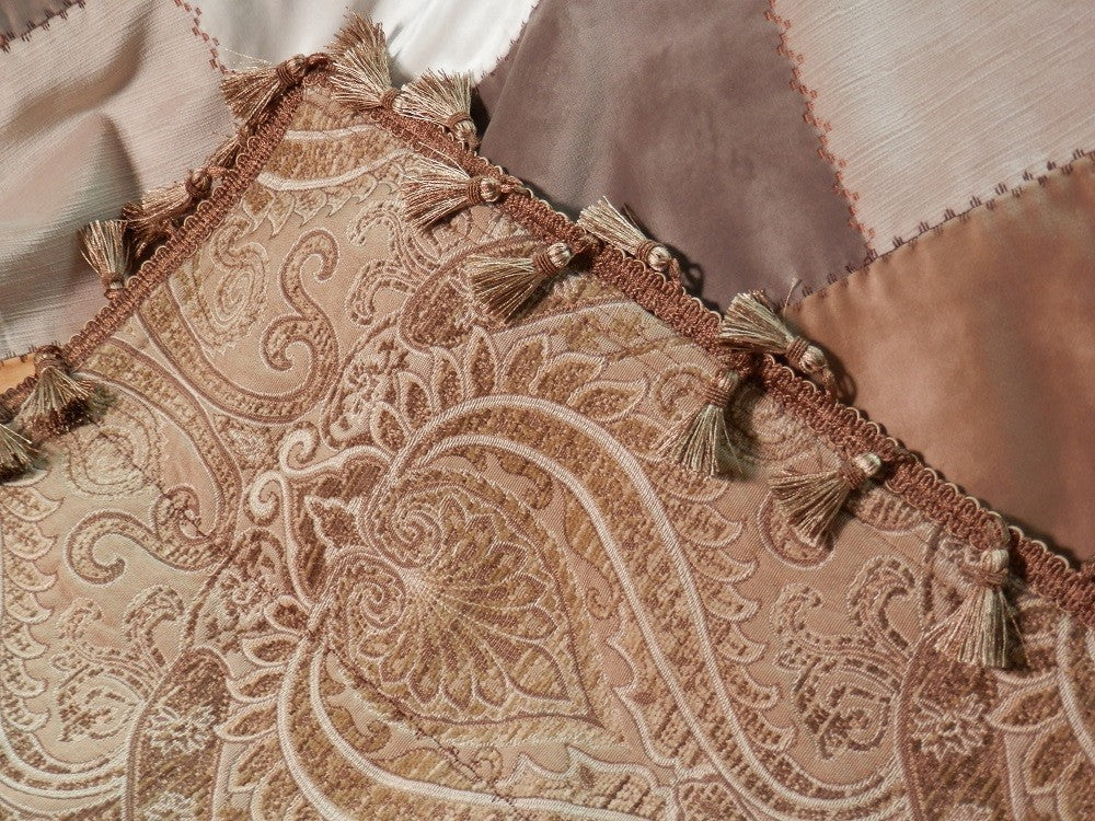 BROWN VELVET Home Decorator Throw with Tassel Trim