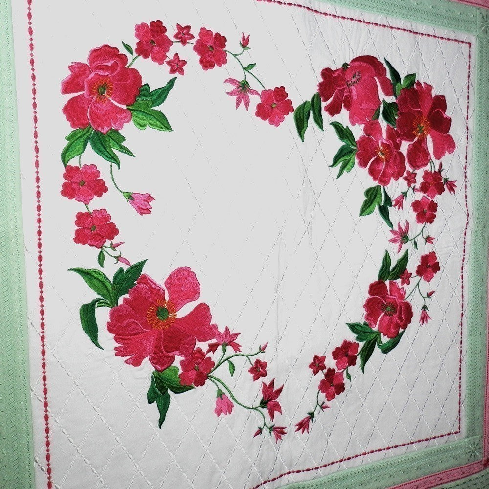 PERFECT BLISS Embroidered Poppies Sofa Size Wall Hanging
