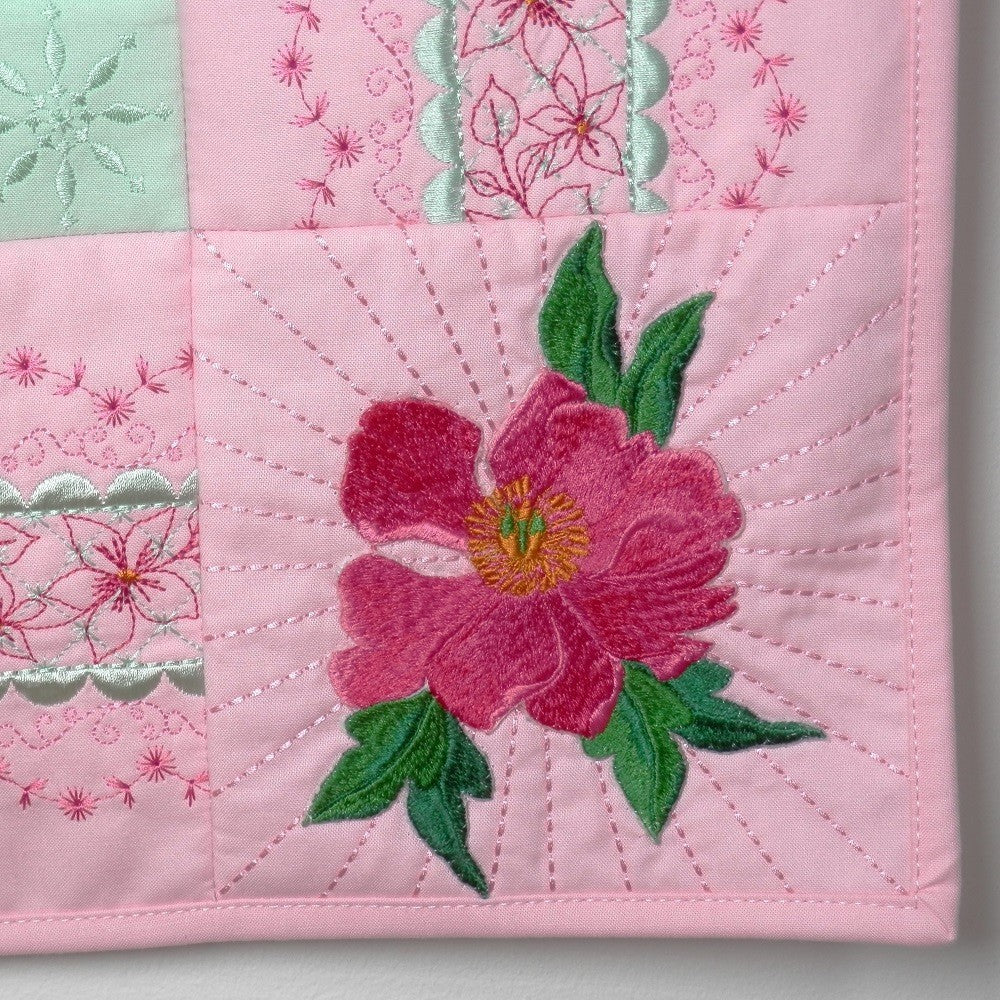 PERFECT BLISS Embroidered Poppies Sofa Size Wall Hanging