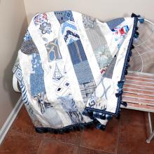 SAMPLES OF BLUE Home Decorator Throw with Tassel Trim