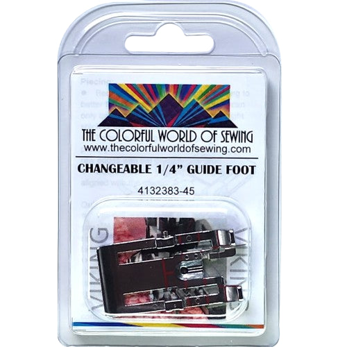 the Husqvarna Viking Changeable 1/4" Guide Foot packaged
