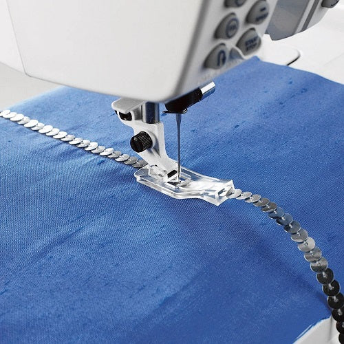 sewing sequins with the the Husqvarna Viking Fancy Trim Foot