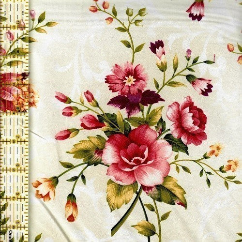 SPLENDID HOLIDAY by Benartex Color 77 White Floral, Style 03847 Quilting Fabric 2 yds 34"
